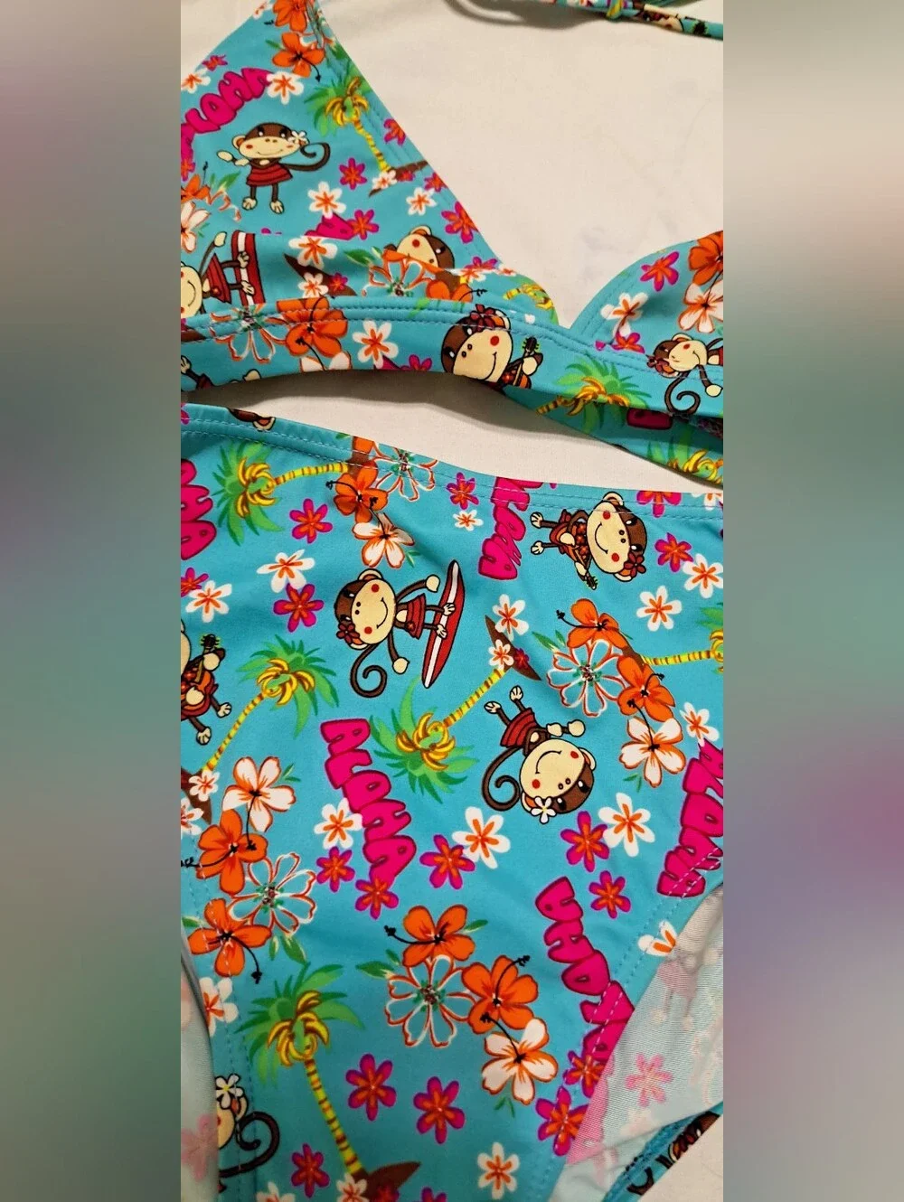 Arizona Big Girls Monkey  swimming suit, sz. 14